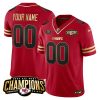 Kansas City Chiefs 2023 AFC Champions Alternate Red Gold Custom Jersey - All Stitched