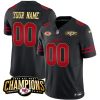 Kansas City Chiefs 2023 AFC Champions Limited Black Custom Jersey - All Stitched