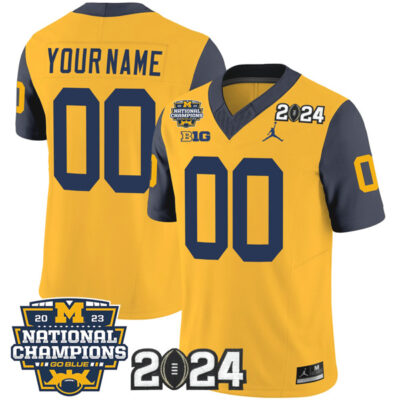 Michigan Wolverines 2023 National Champions Vapor F.U.S.E Limited Navy Sleeve Custom Jersey - All Stitched