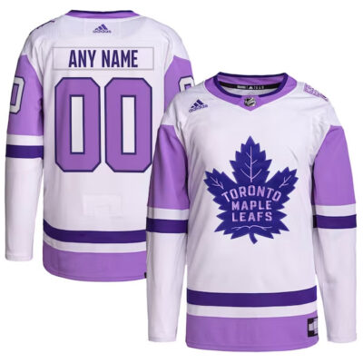 Toronto Maple Leafs Hockey Fights Cancer Purple Custom Jersey - All Stitched