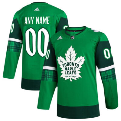 Toronto Maple Leafs Hockey St Patrick's Day Kelly Green Custom Jersey - All Stitched