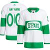 Toronto Maple Leafs Hockey St Patrick's Day White Custom Jersey - All Stitched