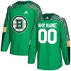 Boston Bruins Hockey St Patrick's Day Green Custom Jersey - All Stitched