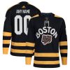 Custom Boston Bruins Hockey Winter Classic Black Jersey - All Stitched