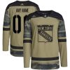 Custom New York Rangers Hockey Military Appreciation Camo Practice Jersey - All Stitched