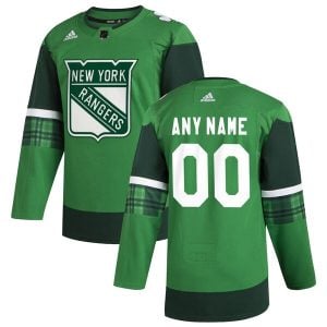 Custom New York Rangers Hockey 2020 St Patrick's Day Green Jersey - All Stitched