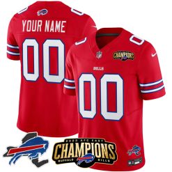 Custom Buffalo Bills Vapor F.U.S.E Limited Red Jersey Stitched - 2023 AFC East Champions Gold Patch