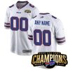 Custom Buffalo Bills White Game Jersey Stitched - 2023 AFC East Champions Gold Patch