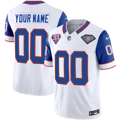 Custom Buffalo Bills 1994 Throwback Vapor F.U.S.E Limited Royal Sleeve Jersey - All Stitched