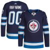 Winnipeg Jets Hockey Navy Home Custom Jersey - All Stitched