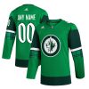 Winnipeg Jets Hockey St Patrick's Day Kelly Green Custom Jersey - All Stitched