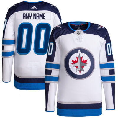 Winnipeg Jets Hockey White Away Custom Jersey - All Stitched