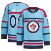 Winnipeg Jets Hockey Anniversary Light Blue Custom Jersey - All Stitched
