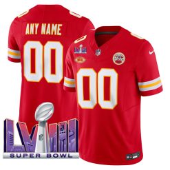 Kansas City Chiefs Red Super Bowl LVIII Patch Custom Vapor F.U.S.E Limited Jersey - All Stitched