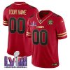 Kansas City Chiefs Black Red Super Bowl LVIII Patch Custom Vapor F.U.S.E Limited Jersey - All Stitched