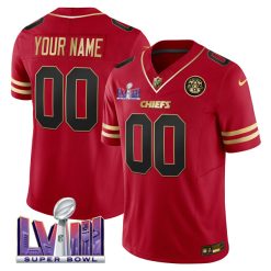 Kansas City Chiefs Black Red Super Bowl LVIII Patch Custom Vapor F.U.S.E Limited Jersey - All Stitched