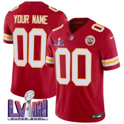 Custom Kansas City Chiefs Home Red Vapor F.U.S.E Limited Jersey Stitched - Super Bowl LVIII Patch