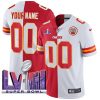 Kansas City Chiefs Split Super Bowl LVIII Custom Limited Jersey - All Stitched