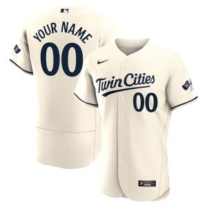 Custom Minnesota Twins Cream Home Alternate Jersey - All Stitched