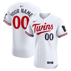 Custom Minnesota Twins White Home Elite Jersey - All Stitched