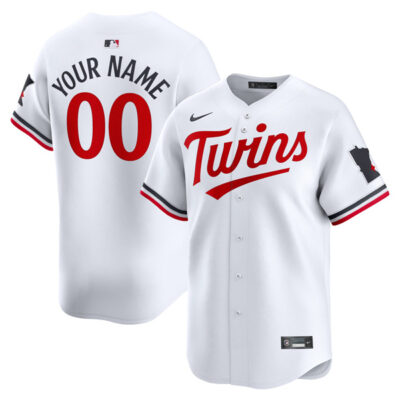 Alternative view of Custom Minnesota Twins White Home Elite Jersey - All Stitched