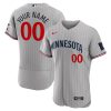 Custom Minnesota Twins Grey Road Jersey - All Stitched