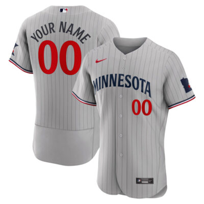 Custom Minnesota Twins Grey Road Jersey - All Stitched