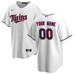 Alternative view of Custom Minnesota Twins White Home Jersey - All Stitched