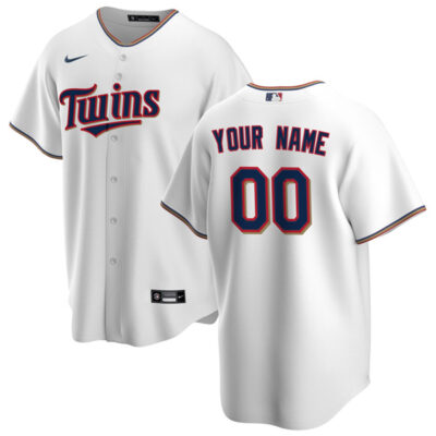 Alternative view of Custom Minnesota Twins White Home Jersey - All Stitched
