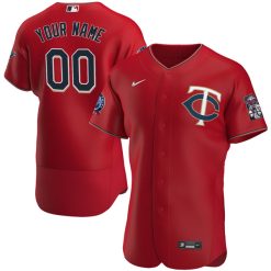 Custom Minnesota Twins Red 60th Anniversary Jersey - All Stitched