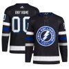 Custom Tampa Bay Lightning Alternate Black Jersey - All Stitched