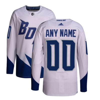 Custom Tampa Bay Lightning 2022 Stadium Series White Jersey - All Stitched