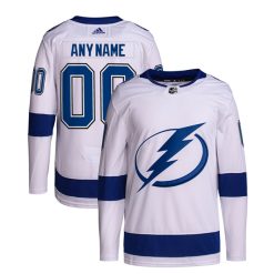 Custom Tampa Bay Lightning Away White Jersey - All Stitched