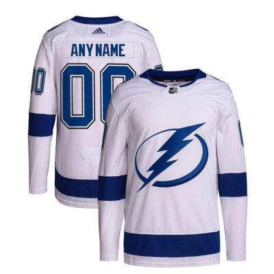Custom Tampa Bay Lightning Away White Jersey - All Stitched