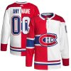 Montreal Canadiens Hockey Red/White Split Custom Jersey - All Stitched
