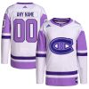 Montreal Canadiens Hockey Fights Cancer Purple Custom Jersey - All Stitched