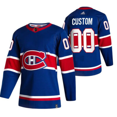 Montreal Canadiens Hockey 2020/21 Reverse Retro Royal Custom Jersey - All Stitched
