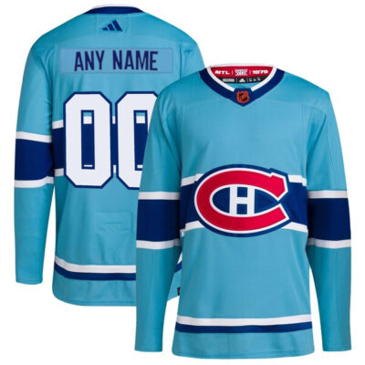 Montreal Canadiens Hockey Reverse Retro 2.0 Light Blue Custom Jersey - All Stitched