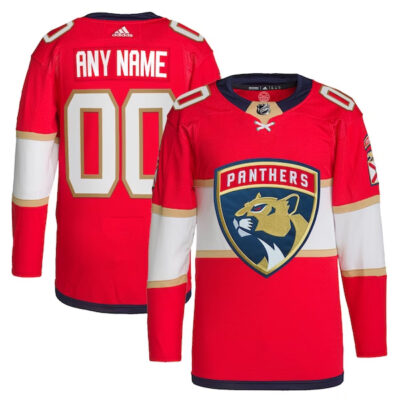 Florida Panthers Hockey Home Red Custom Jersey - All Stitched