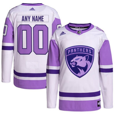 Florida Panthers Hockey Fights Cancer Purple Custom Jersey - All Stitched