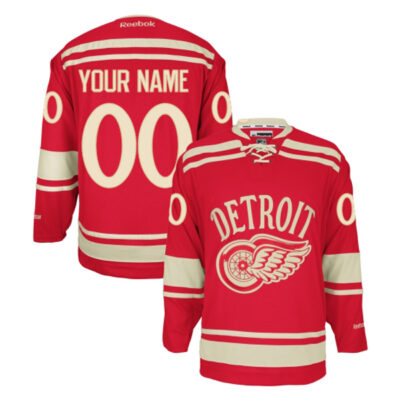 Detroit Red Wings Hockey 2014 Winter Classic Red Custom Jersey - All Stitched