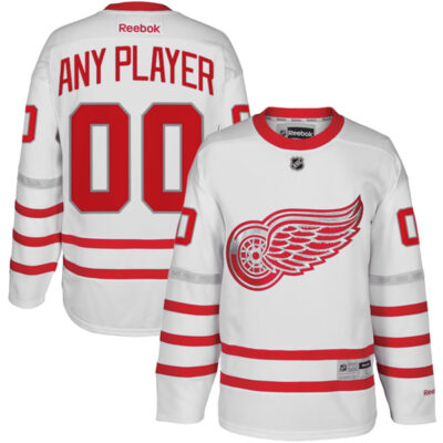 Detroit Red Wings Hockey Centenial Classic White Custom Jersey - All Stitched