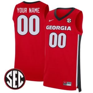 Georgia Bulldogs College Basketball Red Custom Jersey - All Stitched