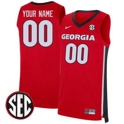 Georgia Bulldogs College Basketball Red Custom Jersey - All Stitched