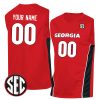 Georgia Bulldogs College Basketball Boy Custom Red Jersey - All Stitched