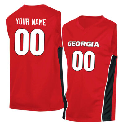 Alternative view of Georgia Bulldogs College Basketball Custom Red Jersey - All Stitched