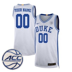 Custom Duke Blue Devils Basketball White Limited Jersey - All Stitched
