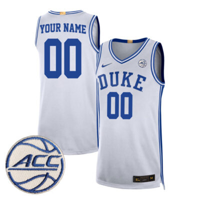 Custom Duke Blue Devils Basketball White Limited Jersey - All Stitched