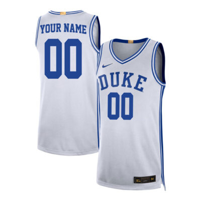 Custom Duke Blue Devils Basketball White Home Jersey - All Stitched