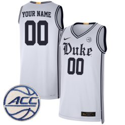 Custom Duke Blue Devils Basketball White Jersey - All Stitched